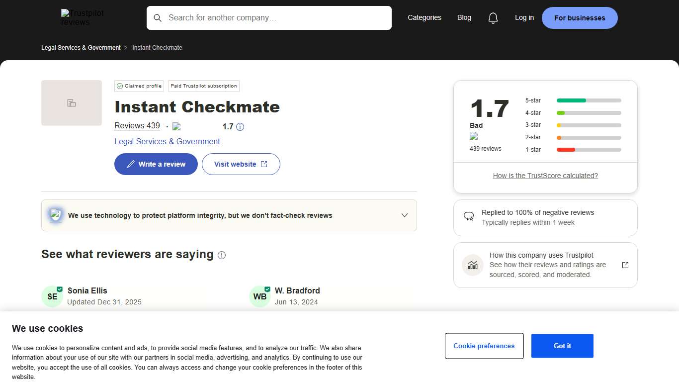 Instant Checkmate Reviews Read Customer Service Reviews of instantcheckmate.com